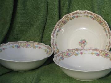 catalog photo of shabby vintage china serving bowls, Mt. Clemens pottery Mildred floral