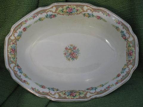 photo of shabby vintage china serving bowls, Mt. Clemens pottery Mildred floral #2