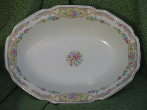 photo of shabby vintage china serving bowls, Mt. Clemens pottery Mildred floral #3