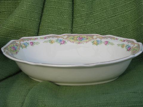 photo of shabby vintage china serving bowls, Mt. Clemens pottery Mildred floral #4