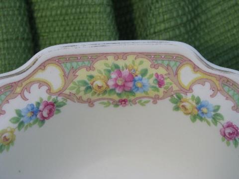 photo of shabby vintage china serving bowls, Mt. Clemens pottery Mildred floral #5