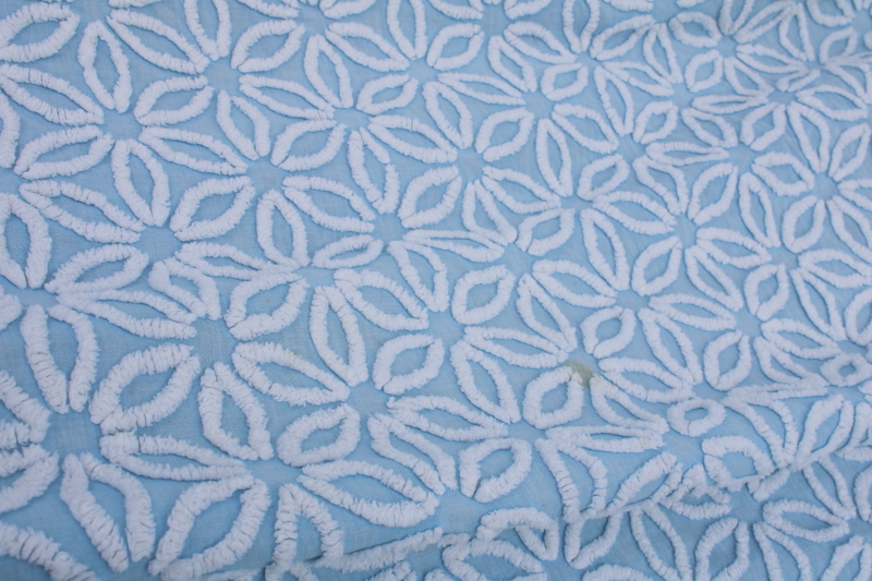 photo of shabby vintage cotton chenille bedspread for upcycle fabric, craft projects #5