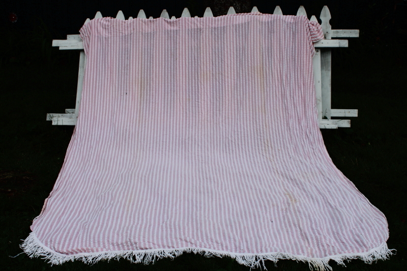 photo of shabby vintage cotton chenille bedspread for upcycle fabric, craft projects #2