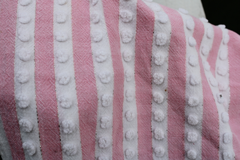 photo of shabby vintage cotton chenille bedspread for upcycle fabric, craft projects #7