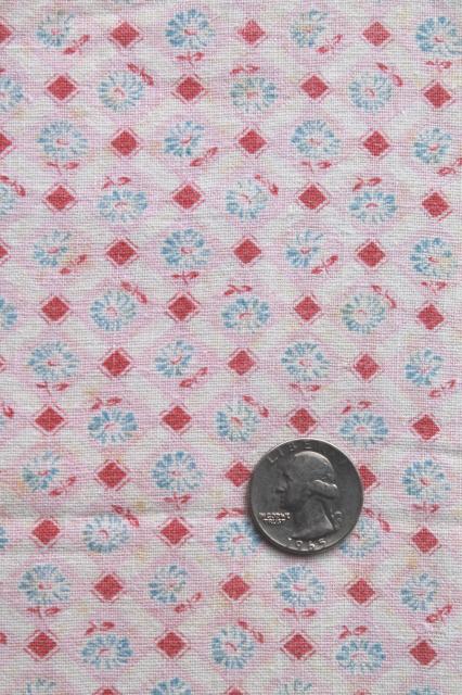 photo of shabby vintage feedsack fabric, lot of pretty print cotton flour sack / feed sacks #2