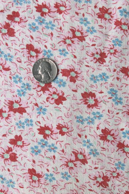 photo of shabby vintage feedsack fabric, lot of pretty print cotton flour sack / feed sacks #7