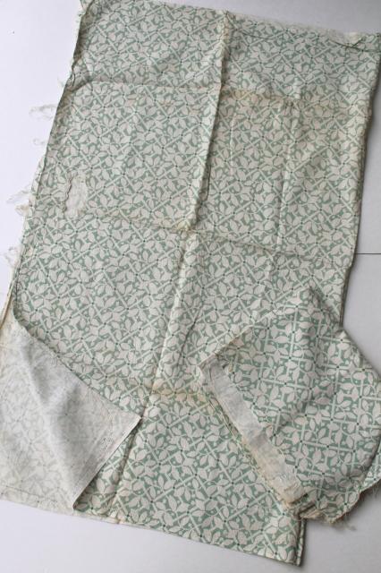 photo of shabby vintage feedsack fabric, lot of pretty print cotton flour sack / feed sacks #8