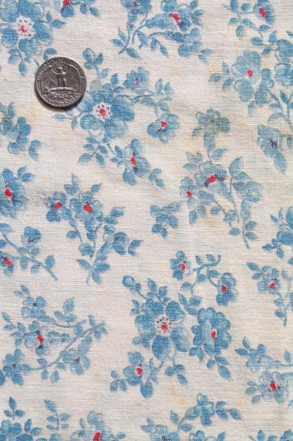 photo of shabby vintage feedsack fabric, lot of pretty print cotton flour sack / feed sacks #11