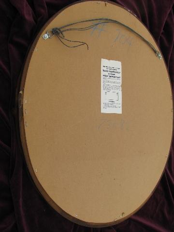 photo of shabby vintage gold roses oval frame wall mirror, hollywood regency #3