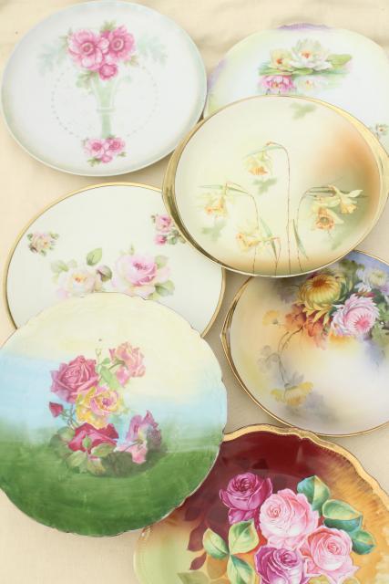 photo of shabby vintage roses china trays & serving plates, floral dishes for wedding, tea party #1