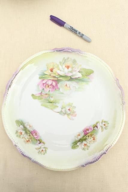 photo of shabby vintage roses china trays & serving plates, floral dishes for wedding, tea party #2