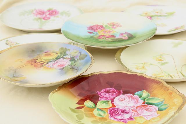 photo of shabby vintage roses china trays & serving plates, floral dishes for wedding, tea party #4