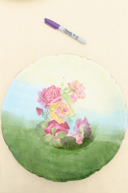 photo of shabby vintage roses china trays & serving plates, floral dishes for wedding, tea party #10