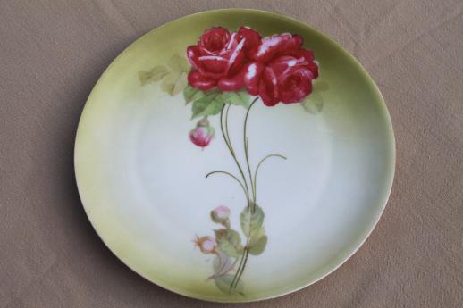 photo of shabby vintage roses china trays & serving plates, floral dishes for wedding, tea party #4