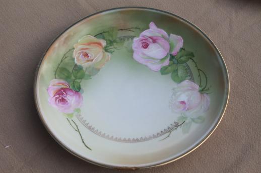 photo of shabby vintage roses china trays & serving plates, floral dishes for wedding, tea party #5