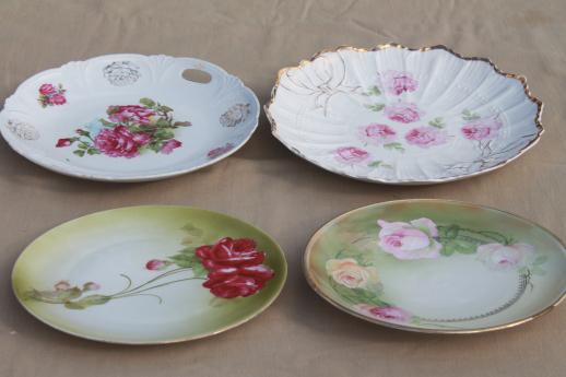 photo of shabby vintage roses china trays & serving plates, floral dishes for wedding, tea party #10