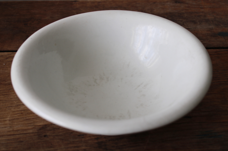 photo of shabby vintage white ironstone china chunky footed bowl, rustic farmhouse decor  #3