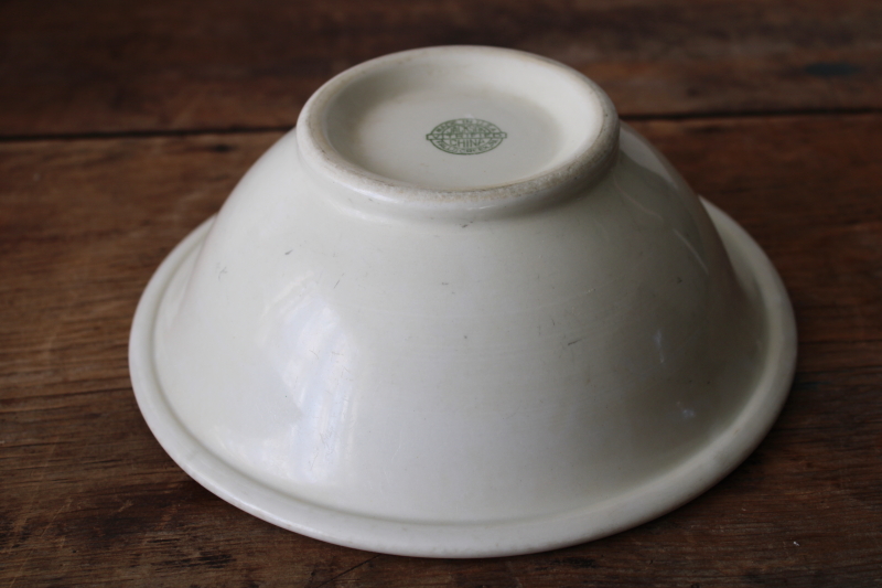 photo of shabby vintage white ironstone china chunky footed bowl, rustic farmhouse decor  #4