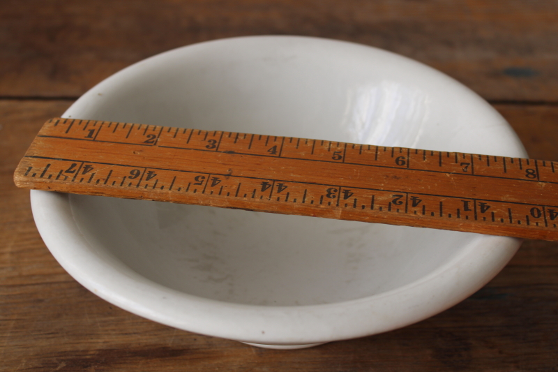 photo of shabby vintage white ironstone china chunky footed bowl, rustic farmhouse decor  #6