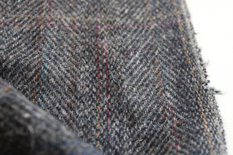 photo of shabby vintage wool tweed fabric for cutting rugs or craft sewing material #3
