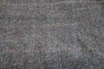 catalog photo of shabby vintage wool tweed fabric for cutting rugs or craft sewing material