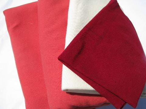 photo of shades of coral, lot vintage wool fabric for sewing crafts, felting, braiding rugs #1