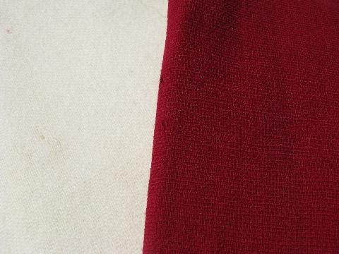 photo of shades of coral, lot vintage wool fabric for sewing crafts, felting, braiding rugs #2