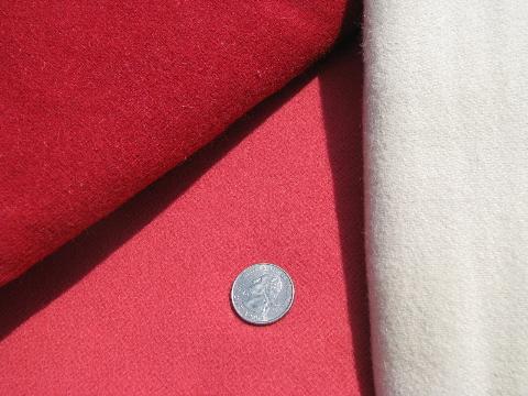 photo of shades of coral, lot vintage wool fabric for sewing crafts, felting, braiding rugs #2