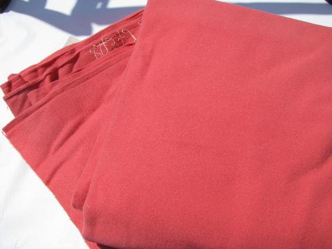 photo of shades of coral red, lot vintage wool fabric for sewing crafts, felting, braiding rugs #1