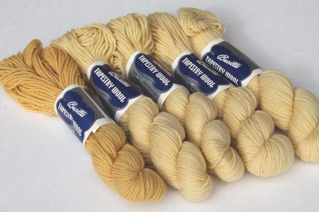 photo of shades of french ivory vintage Bucilla tapestry wool yarn for needlepoint crewel embroidery #1