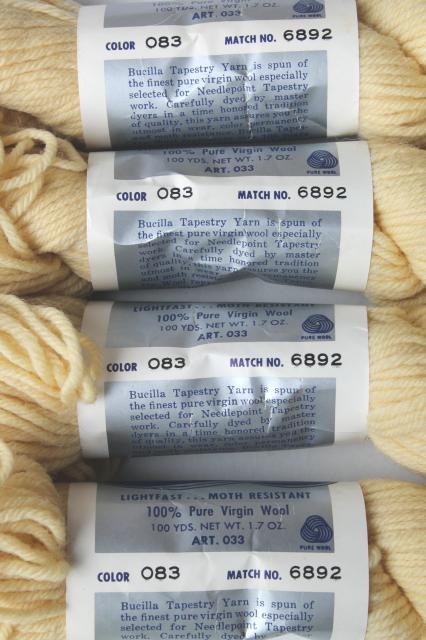 photo of shades of french ivory vintage Bucilla tapestry wool yarn for needlepoint crewel embroidery #3