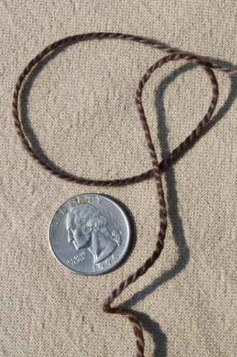 photo of shades of tan rose brown primitive grubby old spools of vintage cotton cord thread #8
