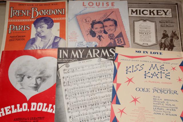 photo of sheet music lot 100+ pieces antique & vintage songs retro cover art graphics #5