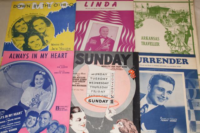 photo of sheet music lot 100+ pieces antique & vintage songs retro cover art graphics #6