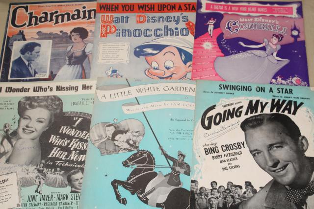 photo of sheet music lot 100+ pieces antique & vintage songs retro cover art graphics #12