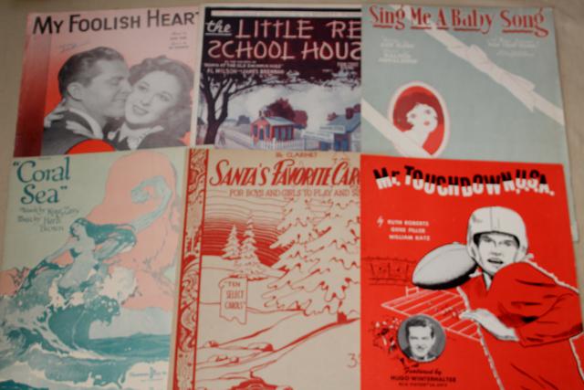 photo of sheet music lot 100+ pieces antique & vintage songs retro cover art graphics #19