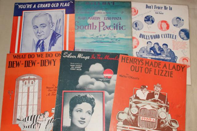 photo of sheet music lot 100+ pieces antique & vintage songs retro cover art graphics #20