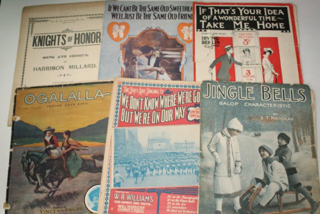 photo of sheet music lot 100+ pieces antique & vintage songs retro cover art graphics #4