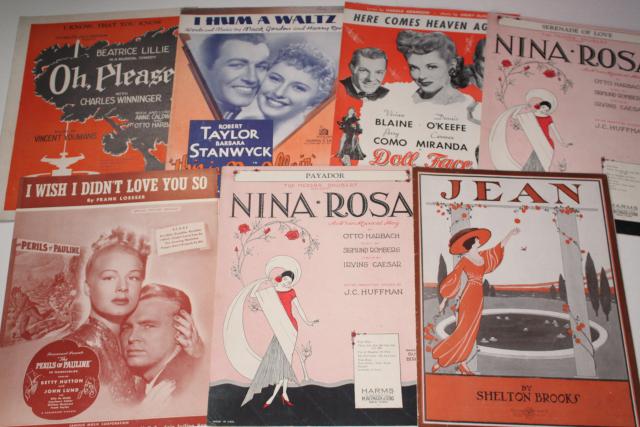 photo of sheet music lot 100+ pieces antique & vintage songs retro cover art graphics #16