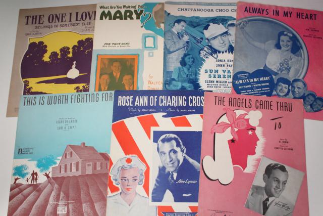 photo of sheet music lot 100+ pieces antique & vintage songs retro cover art graphics #18