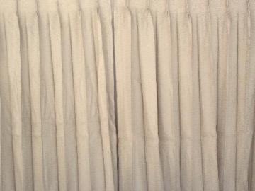 catalog photo of shot gold  bark brown & cream fabric curtains, 60s mad men vintage drapes