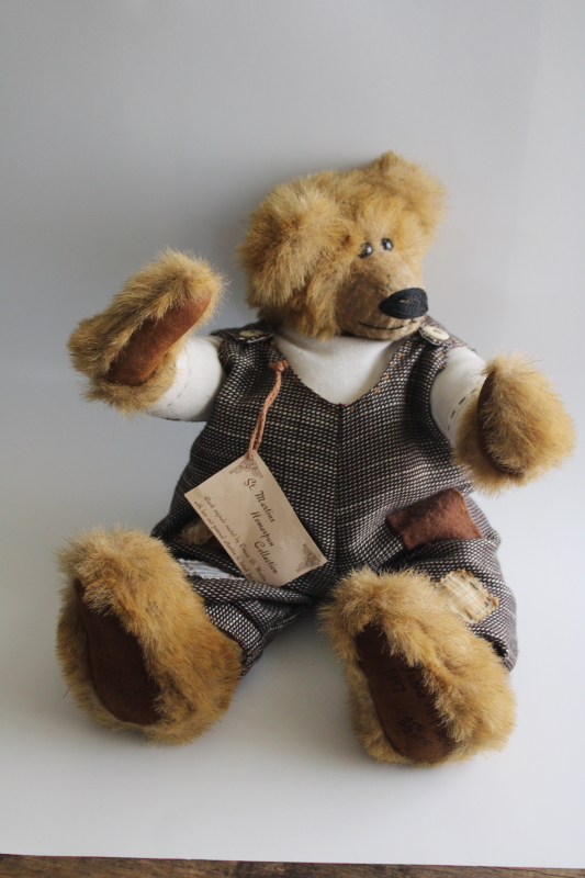 photo of signed Lonnie St Martin teddy Billy Bear large jointed posable stuffed toy w/ tag vintage 90s  #6