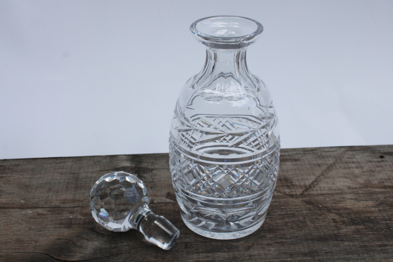 photo of signed Waterford crystal vintage decanter bottle with stopper, strawberry pattern?  #2