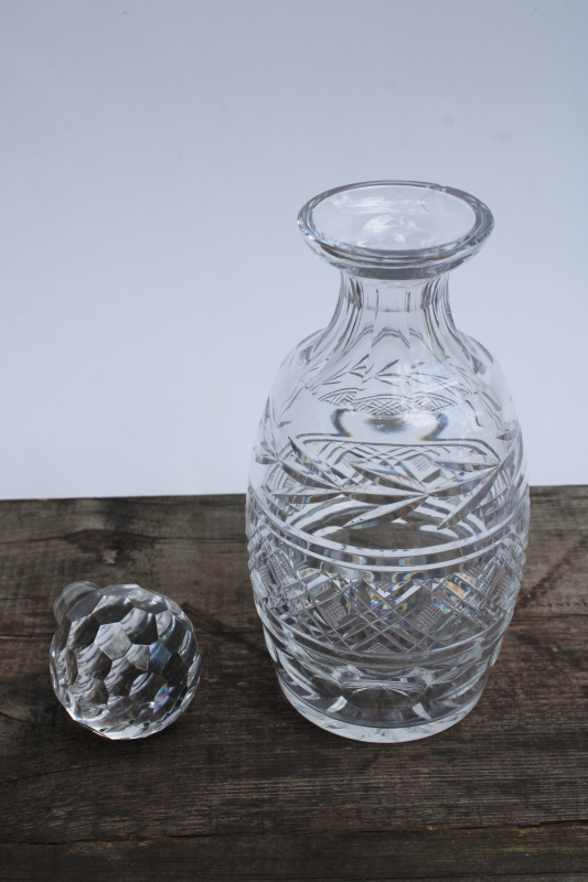 photo of signed Waterford crystal vintage decanter bottle with stopper, strawberry pattern?  #7