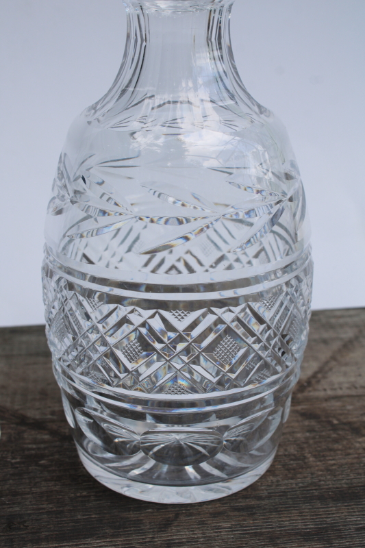 photo of signed Waterford crystal vintage decanter bottle with stopper, strawberry pattern?  #8