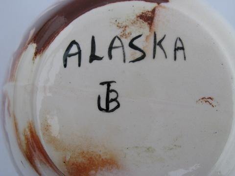 photo of signed alaska art pottery vase #2