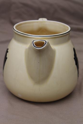 photo of silhouette china teapot, vintage Crooksville pottery Bak-in ware tea pot #2