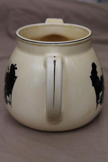 photo of silhouette china teapot, vintage Crooksville pottery Bak-in ware tea pot #4