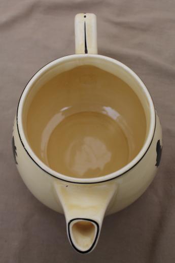 photo of silhouette china teapot, vintage Crooksville pottery Bak-in ware tea pot #6