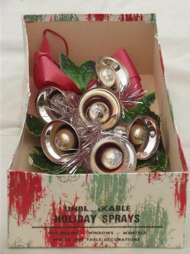 photo of silver bells vintage Christmas wall art ornament, holiday door decoration #2